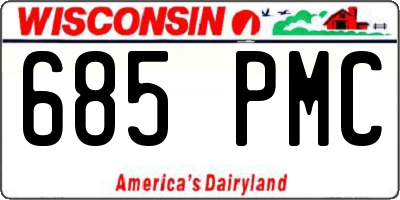 WI license plate 685PMC