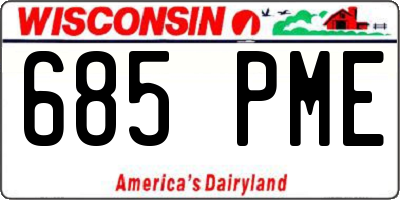 WI license plate 685PME
