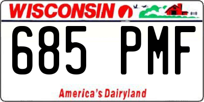 WI license plate 685PMF