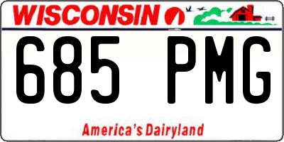 WI license plate 685PMG