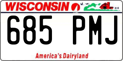 WI license plate 685PMJ