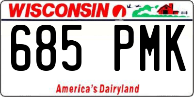 WI license plate 685PMK