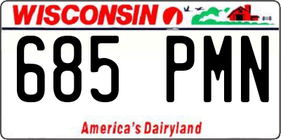 WI license plate 685PMN