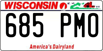 WI license plate 685PMO