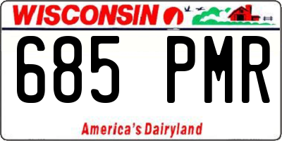 WI license plate 685PMR