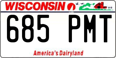 WI license plate 685PMT