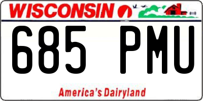 WI license plate 685PMU