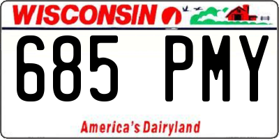 WI license plate 685PMY