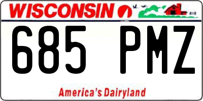 WI license plate 685PMZ