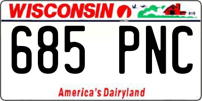 WI license plate 685PNC