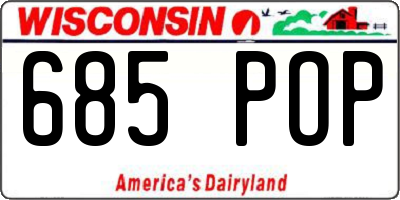 WI license plate 685POP