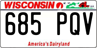 WI license plate 685PQV