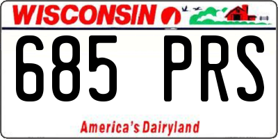 WI license plate 685PRS