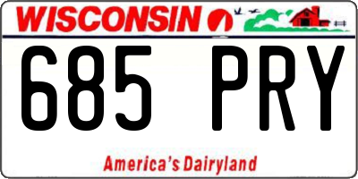 WI license plate 685PRY