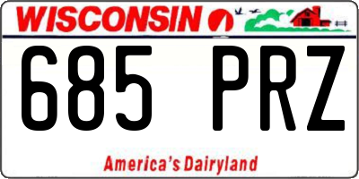 WI license plate 685PRZ