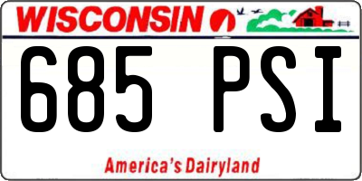 WI license plate 685PSI