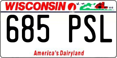WI license plate 685PSL
