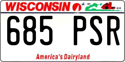 WI license plate 685PSR