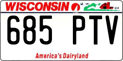 WI license plate 685PTV