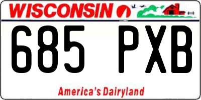 WI license plate 685PXB