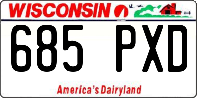 WI license plate 685PXD