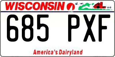 WI license plate 685PXF