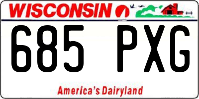 WI license plate 685PXG