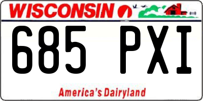 WI license plate 685PXI