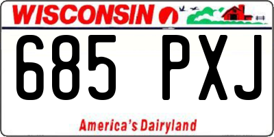 WI license plate 685PXJ