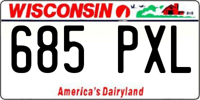 WI license plate 685PXL