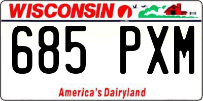 WI license plate 685PXM