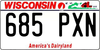 WI license plate 685PXN