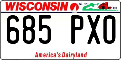 WI license plate 685PXO