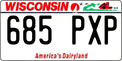 WI license plate 685PXP