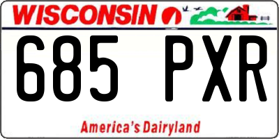 WI license plate 685PXR
