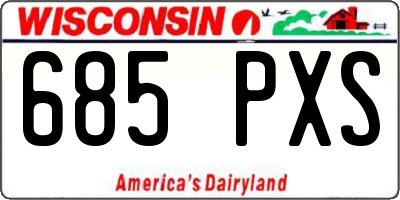 WI license plate 685PXS