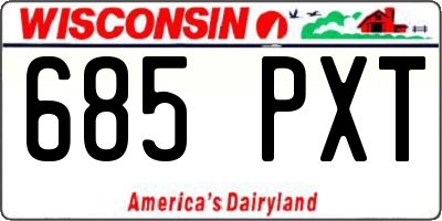 WI license plate 685PXT