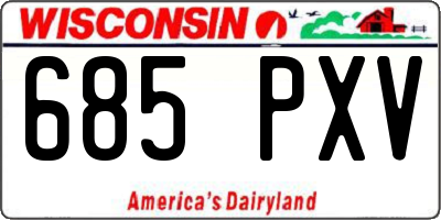 WI license plate 685PXV