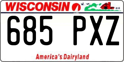 WI license plate 685PXZ