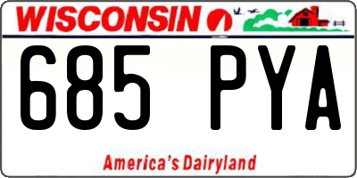 WI license plate 685PYA