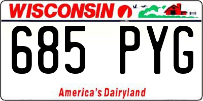 WI license plate 685PYG
