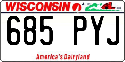 WI license plate 685PYJ