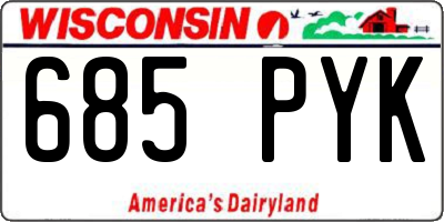 WI license plate 685PYK
