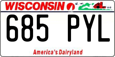 WI license plate 685PYL