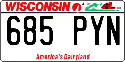 WI license plate 685PYN