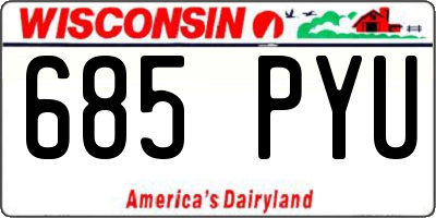 WI license plate 685PYU