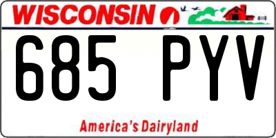 WI license plate 685PYV