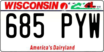 WI license plate 685PYW