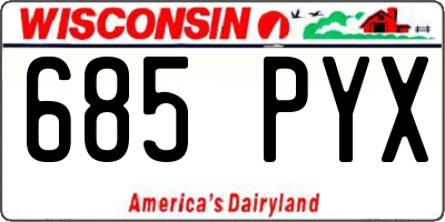 WI license plate 685PYX