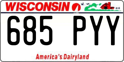 WI license plate 685PYY